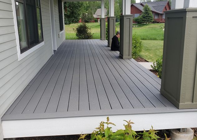 a picture of a resurfaced front porch.