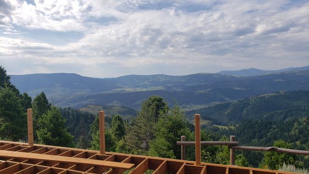 View from a home during construction at the top of Quinn Creek, Clyde park, Mt