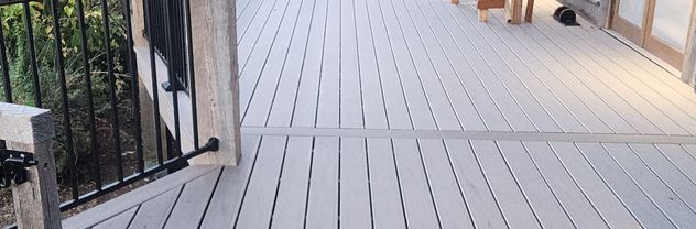 Flat deck built on top of garage by Hutch Construction